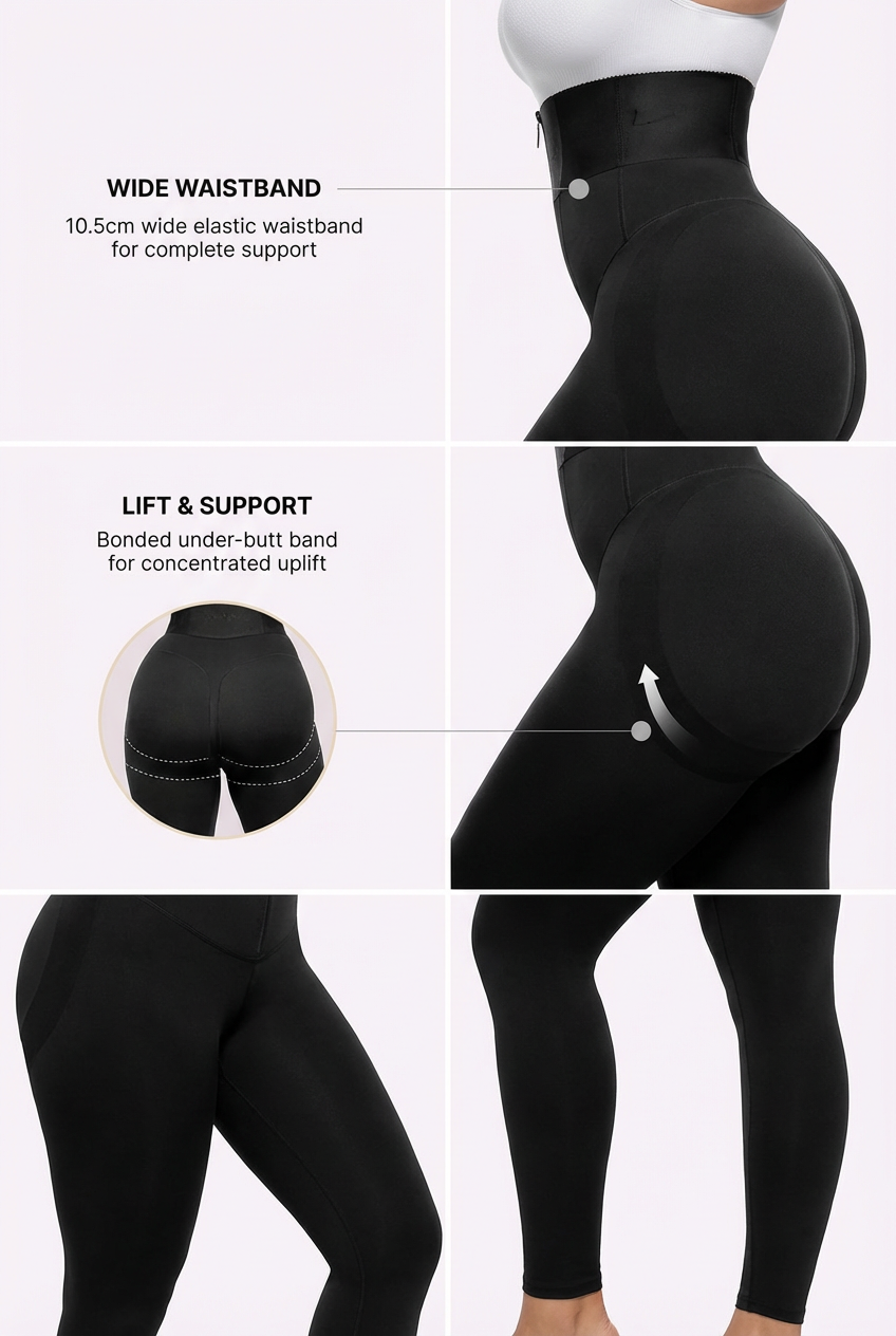 CurveShapeApparel AirSlim High Waisted Full Length Shaping Leggings