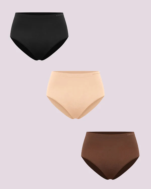CurveShapeApparel™ SkinFlow Mid-Rise Comfort Briefs (3-Pack)