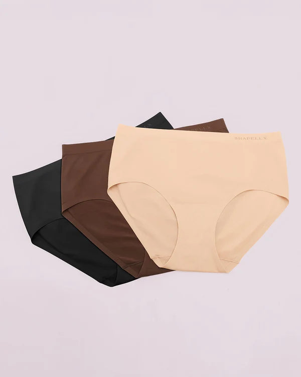CurveShapeApparel™ SkinFlow Mid-Rise Comfort Briefs (3-Pack)