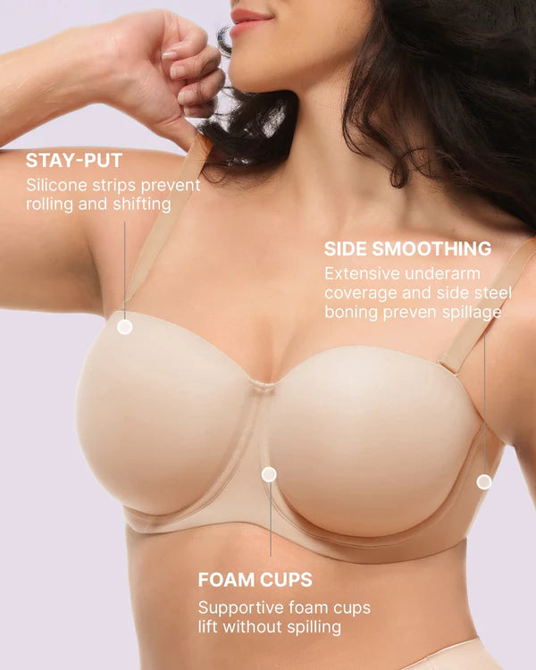 CurveShapeApparel® AirSlim® Strapless Push Up Bra
