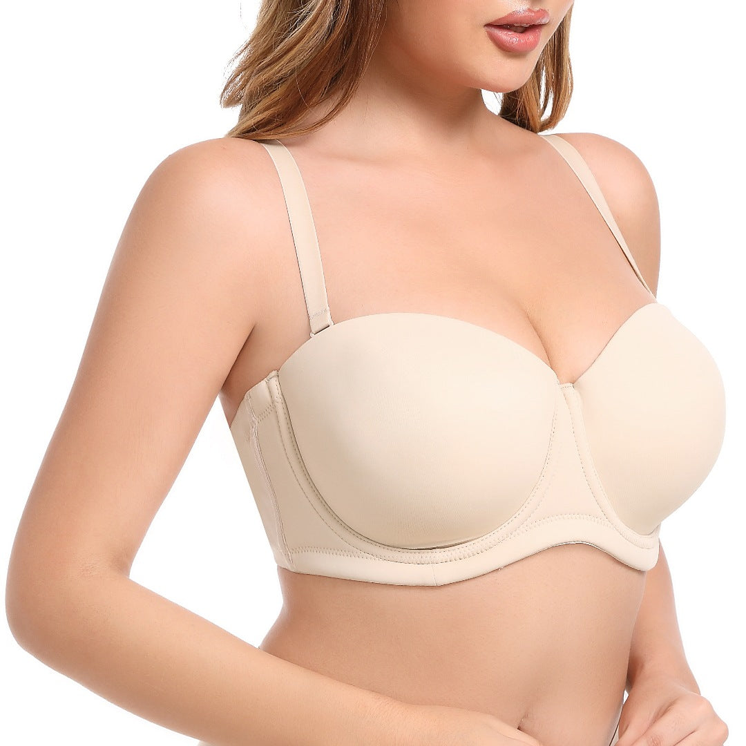 Womens Multiway Strapless Push Up Bra Invisible Brassiere Seamless Slightly Lined Lift Underwire 32 34 36 38 40 42 44 B C D DD G