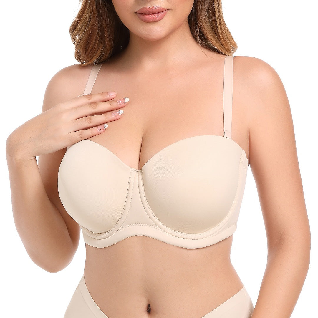 Womens Multiway Strapless Push Up Bra Invisible Brassiere Seamless Slightly Lined Lift Underwire 32 34 36 38 40 42 44 B C D DD G