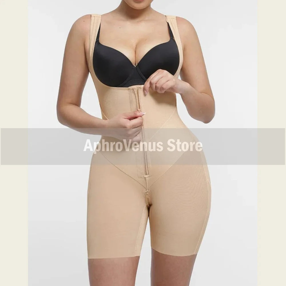Fajas Colombiana Open-Chest Bodysuits Sculpting Hourglass Girdle Post-Surgical Flat Abdomen Sheath Push Up BBL Body Shaper