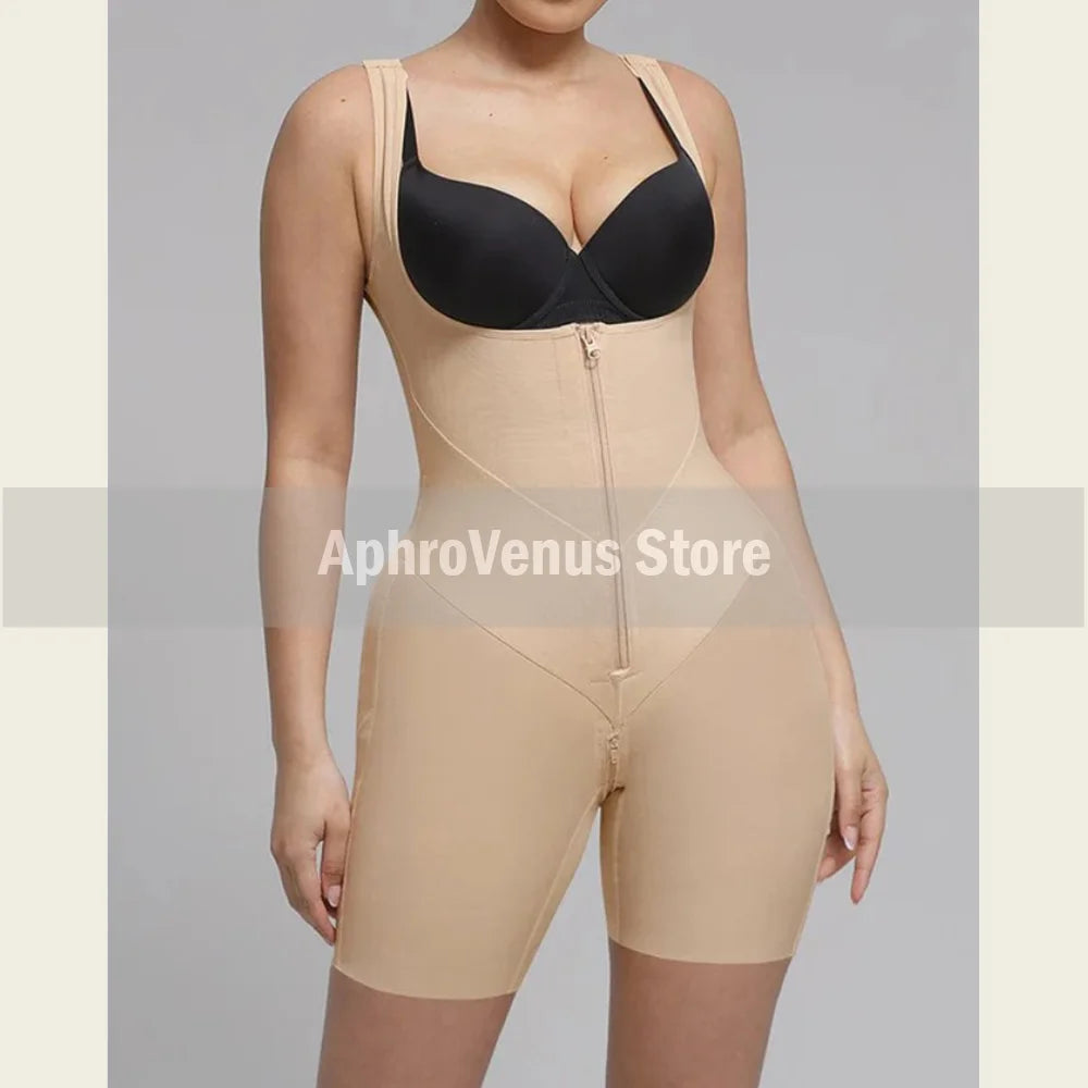 Fajas Colombiana Open-Chest Bodysuits Sculpting Hourglass Girdle Post-Surgical Flat Abdomen Sheath Push Up BBL Body Shaper