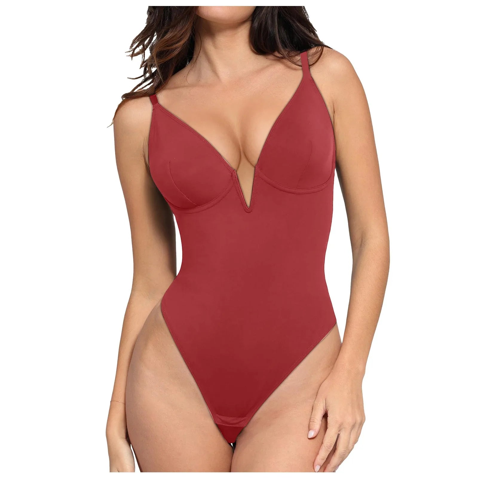 Women's Swimsuits Deep V Neck One Pieces Bodysuit Sexy Backless Strap Solid Color Bikini Beachwear Summer Brazilian Swimwear