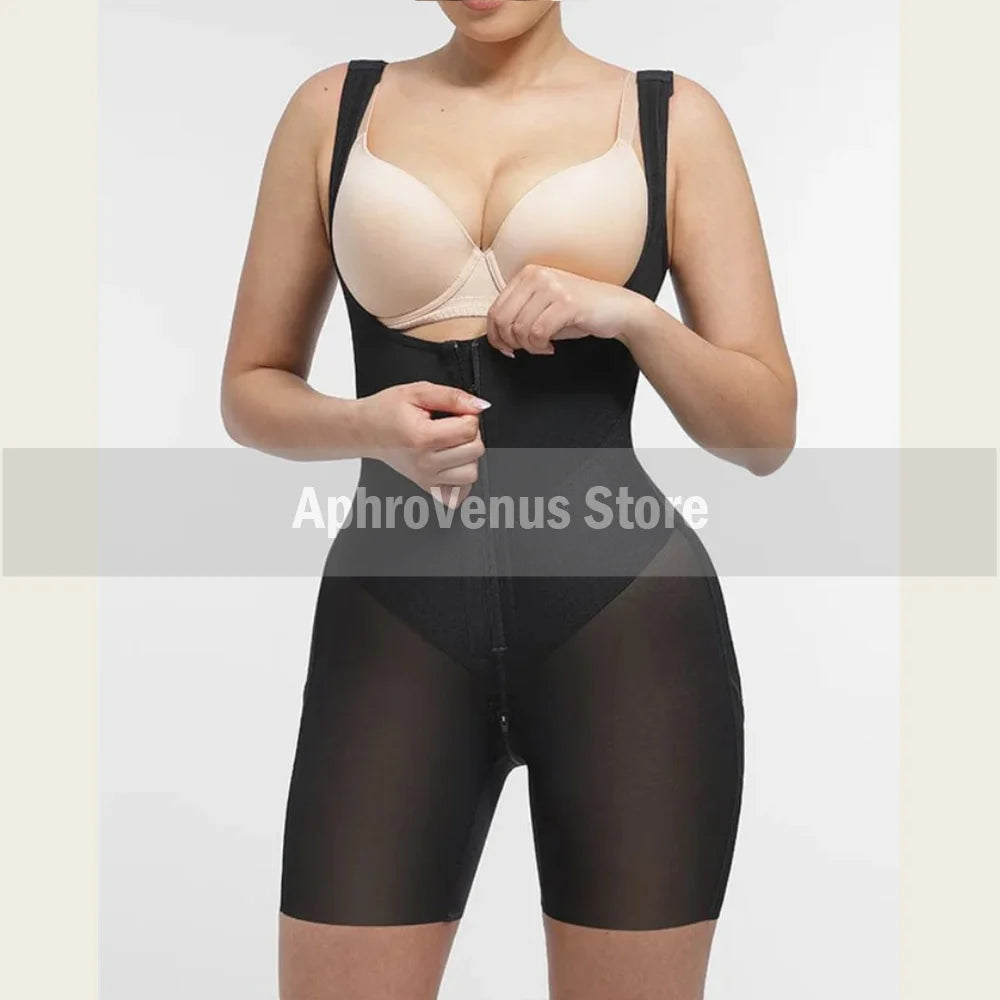 Fajas Colombiana Open-Chest Bodysuits Sculpting Hourglass Girdle Post-Surgical Flat Abdomen Sheath Push Up BBL Body Shaper