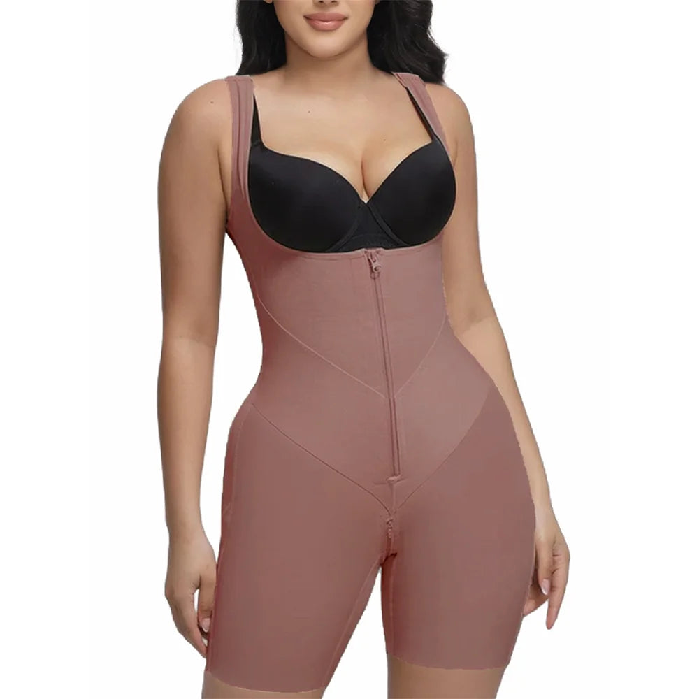 Fajas Colombiana Open-Chest Bodysuits Sculpting Hourglass Girdle Post-Surgical Flat Abdomen Sheath Push Up BBL Body Shaper
